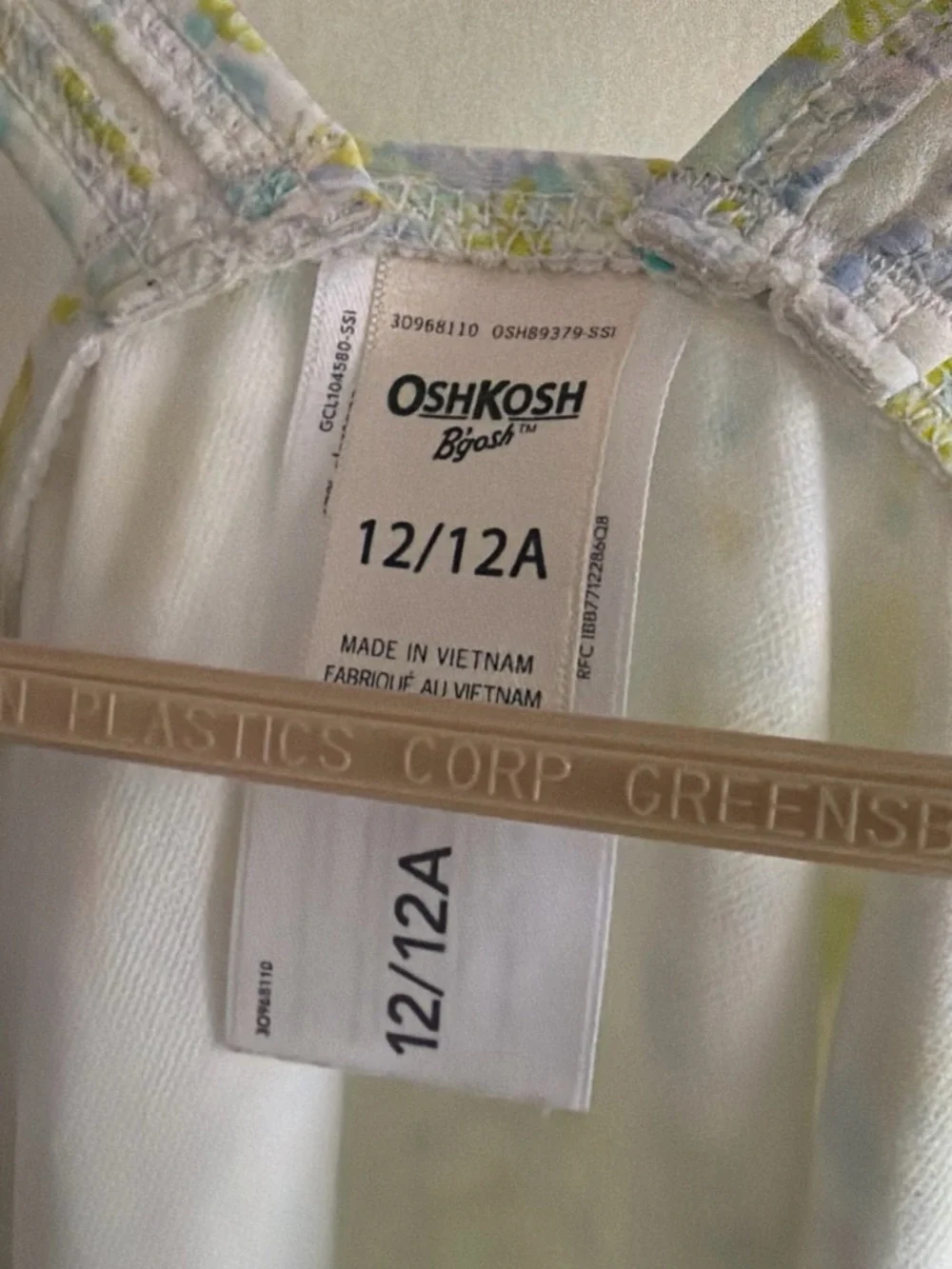 OshKosh B'gosh White Swimsuit with Yellow & Light Blue Floral Trim